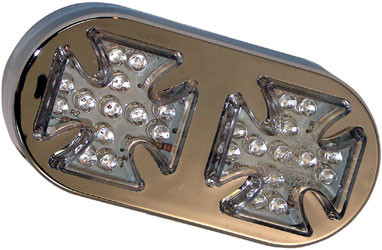 Twin Maltese Cross LED Rear Stop & Tail Light