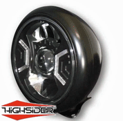 Highsider 7 inch LED HD Style 2 Motorcycle Headlamp Bottom Mount