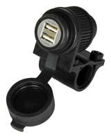 BikeIt 12v Dual USB Power Supply Socket with Clamp
