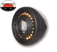 Shin Yo Cyclops Projector Halo LED Motorcycle Headlamp Side Mount