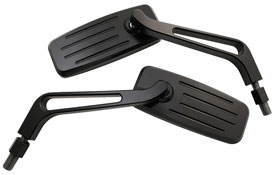 Highsider CNC Milled Black Aluminium ACTION Motorbike Mirror Pair