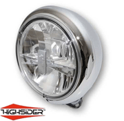 Highsider 7 inch HD Style Type 3 LED Motorcycle Headlamp Bottom Mount