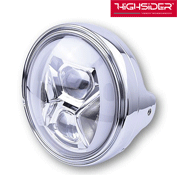Highsider 7 inch LTD Body Type 8 LED Motorcycle Headlamp Side Mount
