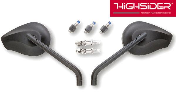 Highsider Phoenix 1 Mirrors for M10 fitting and Harley Davidson