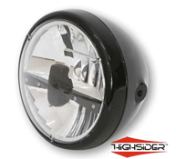 Highsider 7 inch RENO Type 3 LED Motorcycle Headlamp Side Mount