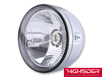 Highsider Skyline Side Mount Headlight with LED Parking Light Ring