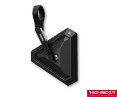 Highsider TETRA Short Motorcycle Handlebar End Mirror Black Finish