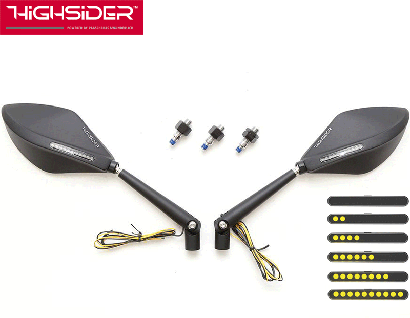 Highsider TOREZZO Fairing Mirrors with LED Sequence Indicators