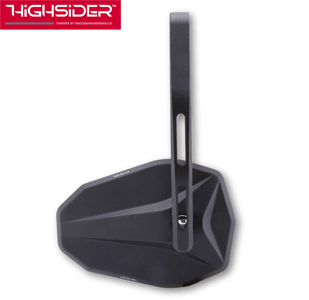 Highsider VICTORY~BLAST Matt Black Bar End Motorcycle Mirror