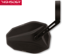 Highsider VICTORY~BLAST SHORT Motorbike Handle Bar End Mirror Black