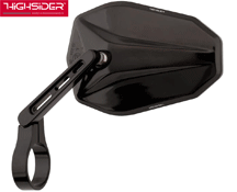 Highsider VICTORY SHORT Motorbike Handle Bar End Mirror Black