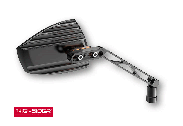 Highsider WAVE CNC Handlebar Mirror PAIR with Coloured Insert