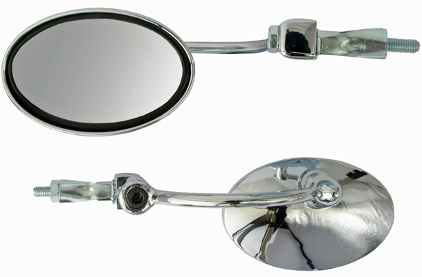 Motorcycle Highway Chrome Hinged Bar End Mirror Pair
