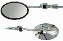 Motorcycle Highway Chrome Hinged Bar End Mirror Pair
