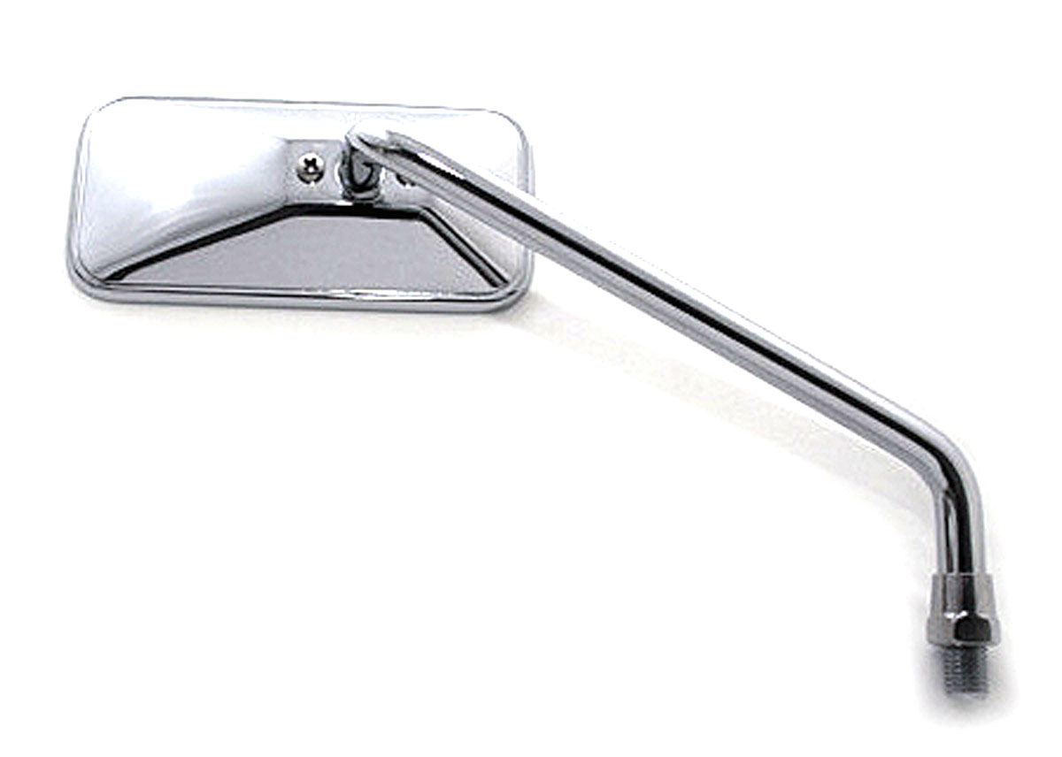 Long Stem Rectangular Motorcycle Mirror Chrome Pair