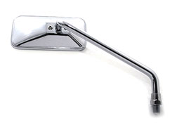 Long Stem Rectangular Motorcycle Mirror Chrome Pair