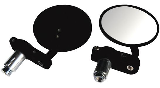 BikeIt Custom Streetfighter Motorbike Black Handlebar Bar End Mirror Pair