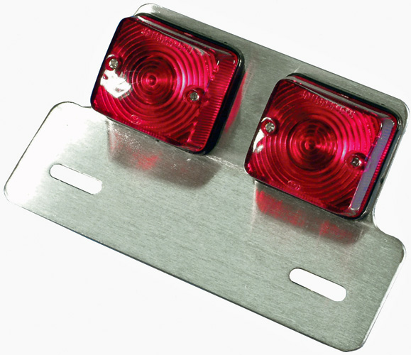 Twin Square Rear Motorcycle Stop and tail Lamp with Hanger