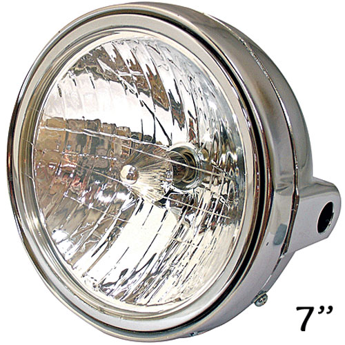 7 Inch Universal Motorcycle Headlight Chromed ABS Back