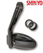 Shin Yo FERRARA Milled Motorcycle Custom Handlebar End Mirrors Black Finish