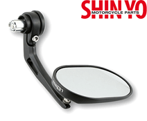 Shin Yo Lino Black Oval Motorcycle Bar End Mirror
