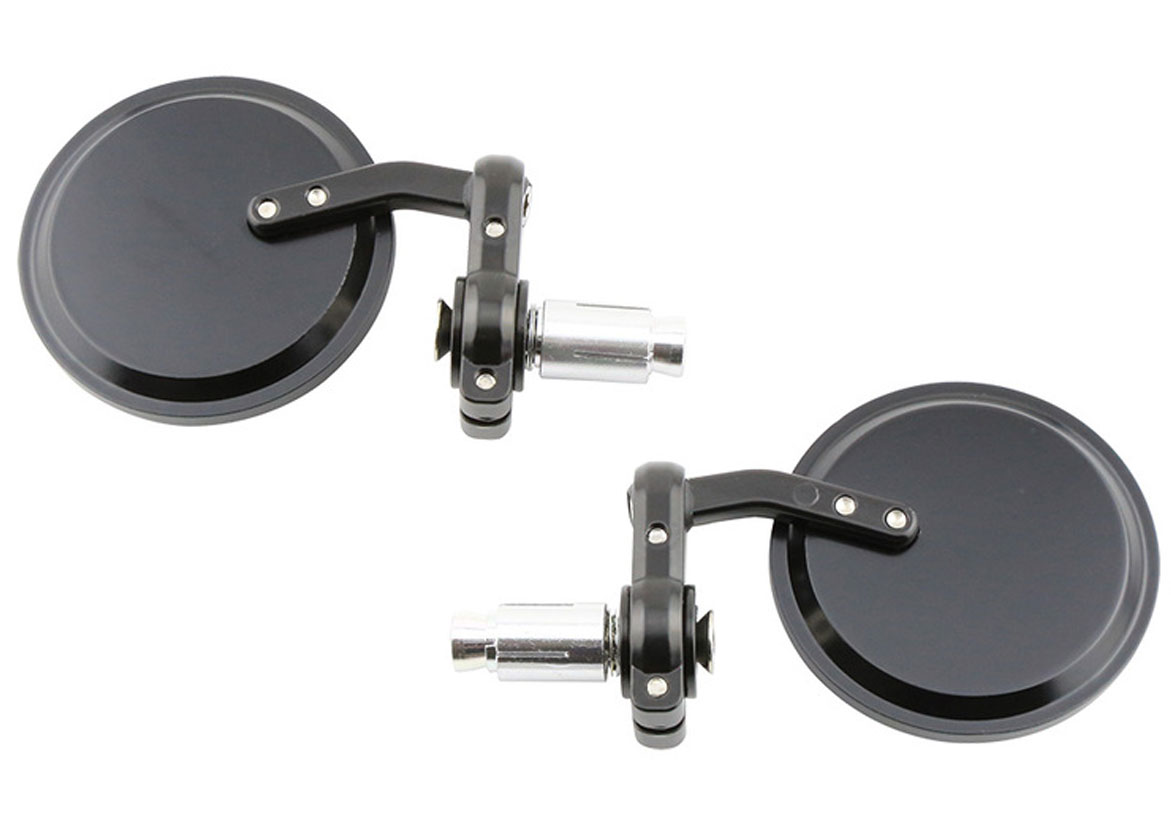 Highsider 83mm Diameter Round Bar End Mirror Pair