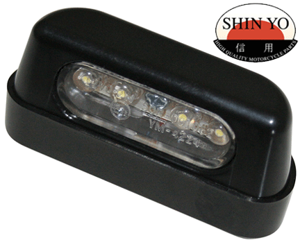 E Mark 3 SM-LEDs LED Motorcycle Number Plate Light Forty Black W: 42 H: 10 mm D: 17 mm ABS 
